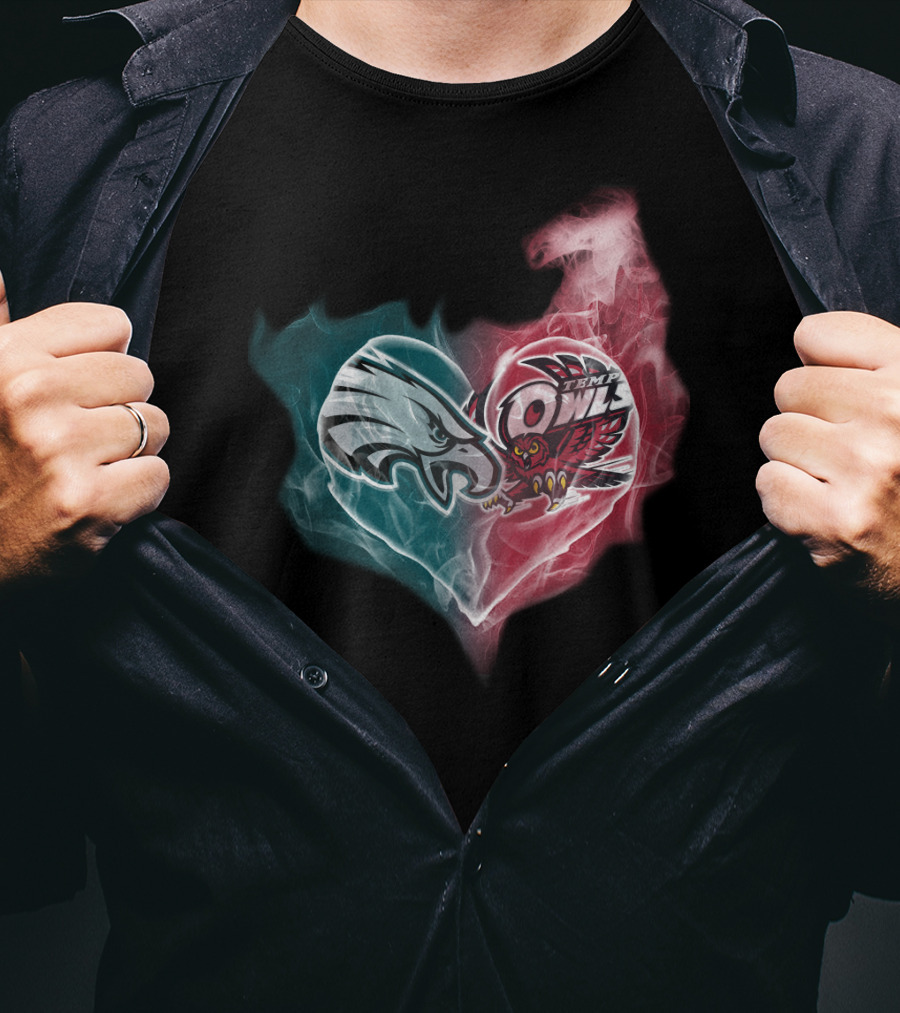 Eagles Temple Owls Heart Fusion T-Shirt