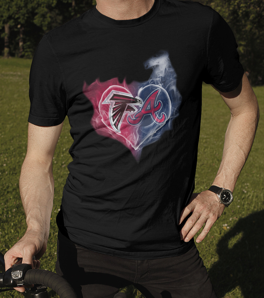 Atlanta Falcons And Braves Heart T-Shirt