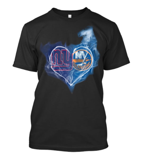 NY Giants Islanders Heart Smoke T-Shirt