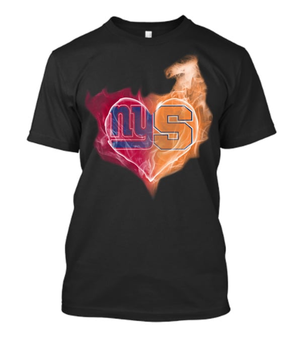 New York Giants Syracuse Orange Ny Heart Flame T-Shirt