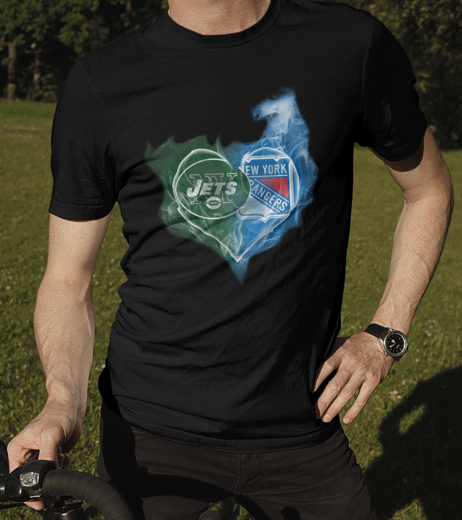 Jets New York Rangers Heart Smoke Fusion T-Shirt