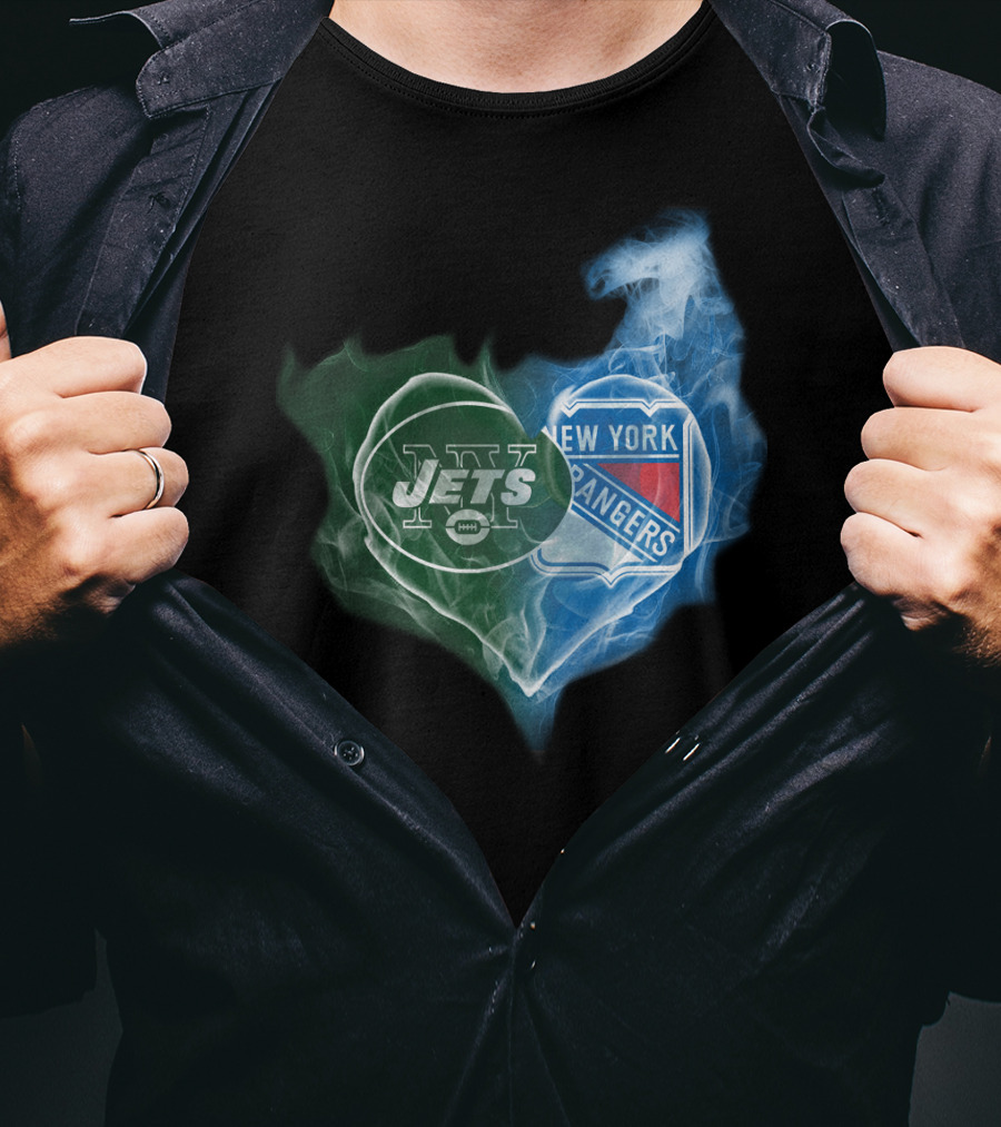 Jets New York Rangers Heart Smoke Fusion T-Shirt