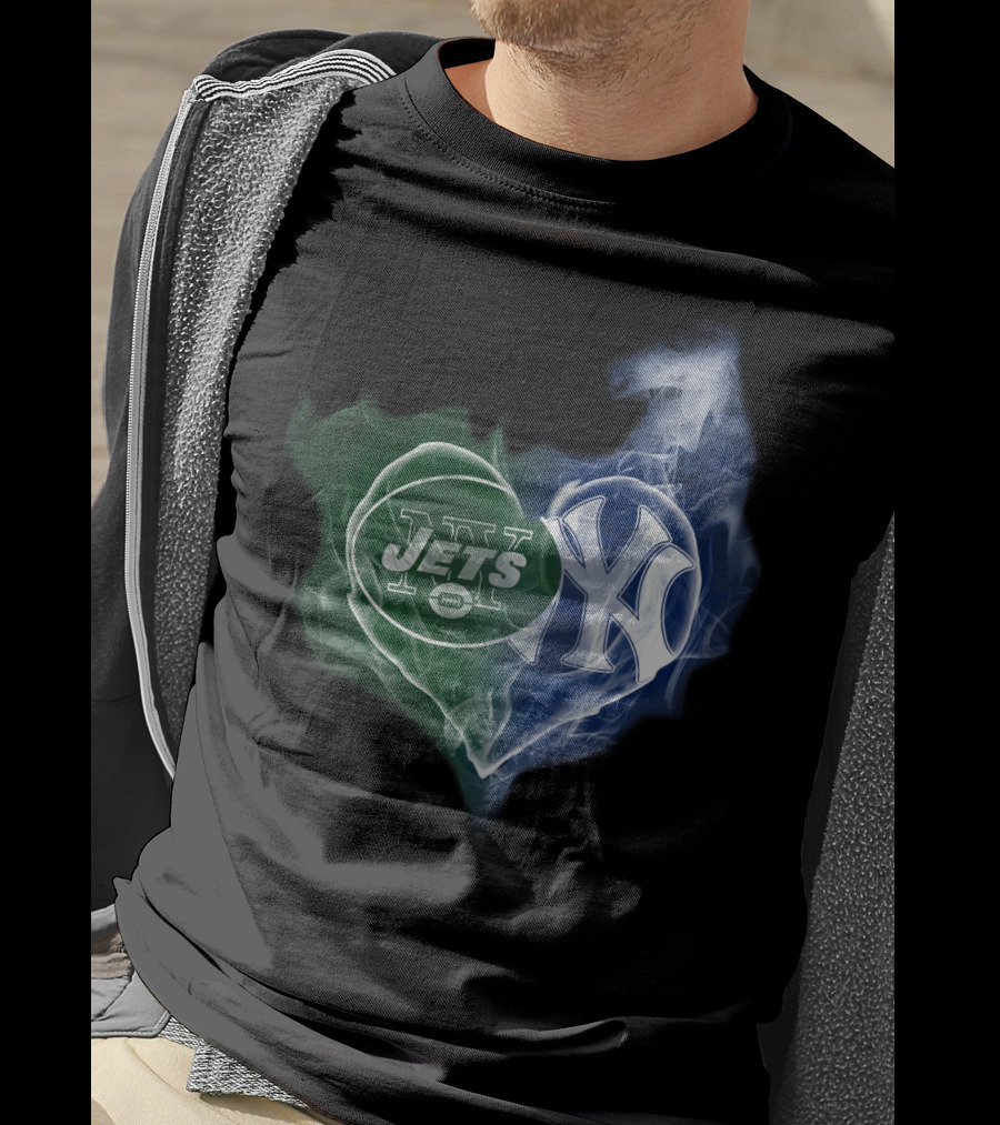 Jets Yankees Heart Smoke T-Shirt
