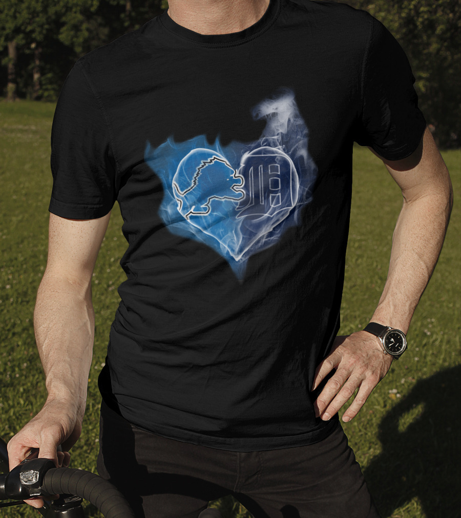 Detroit Lions And Tigers Heart T-Shirt