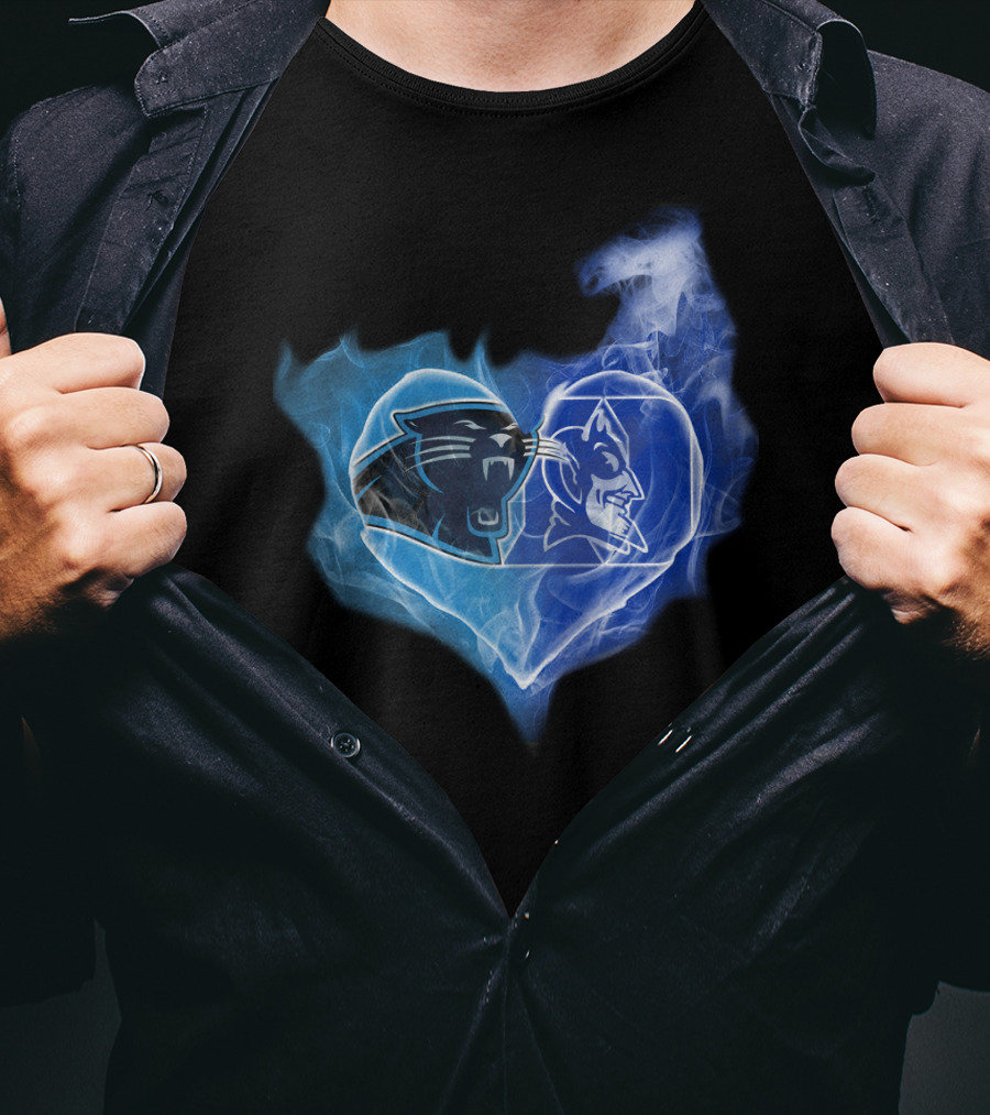 Panthers Duke Blue Devils Heart Fusion T-Shirt