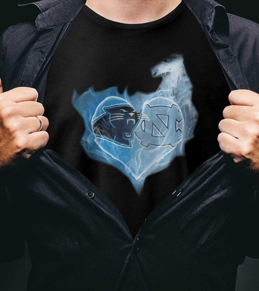 Panthers Tar Heels Heart North Carolina T-Shirt