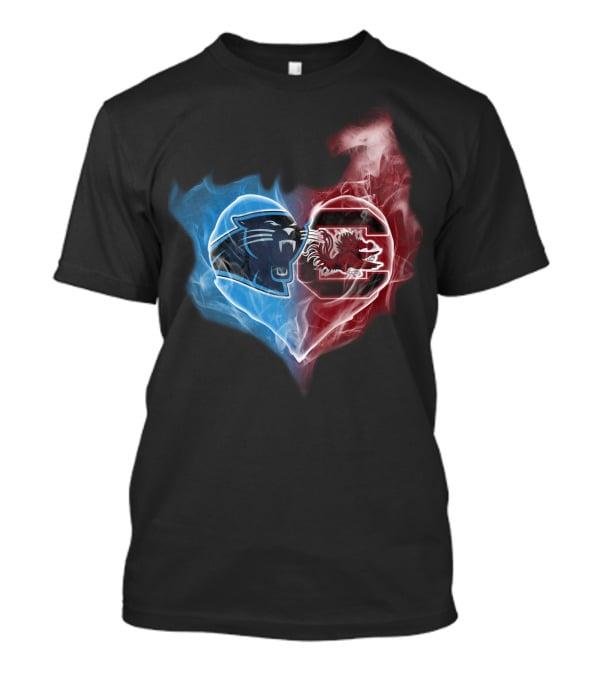 Panthers South Carolina Gamecocks Heart Icon T-Shirt