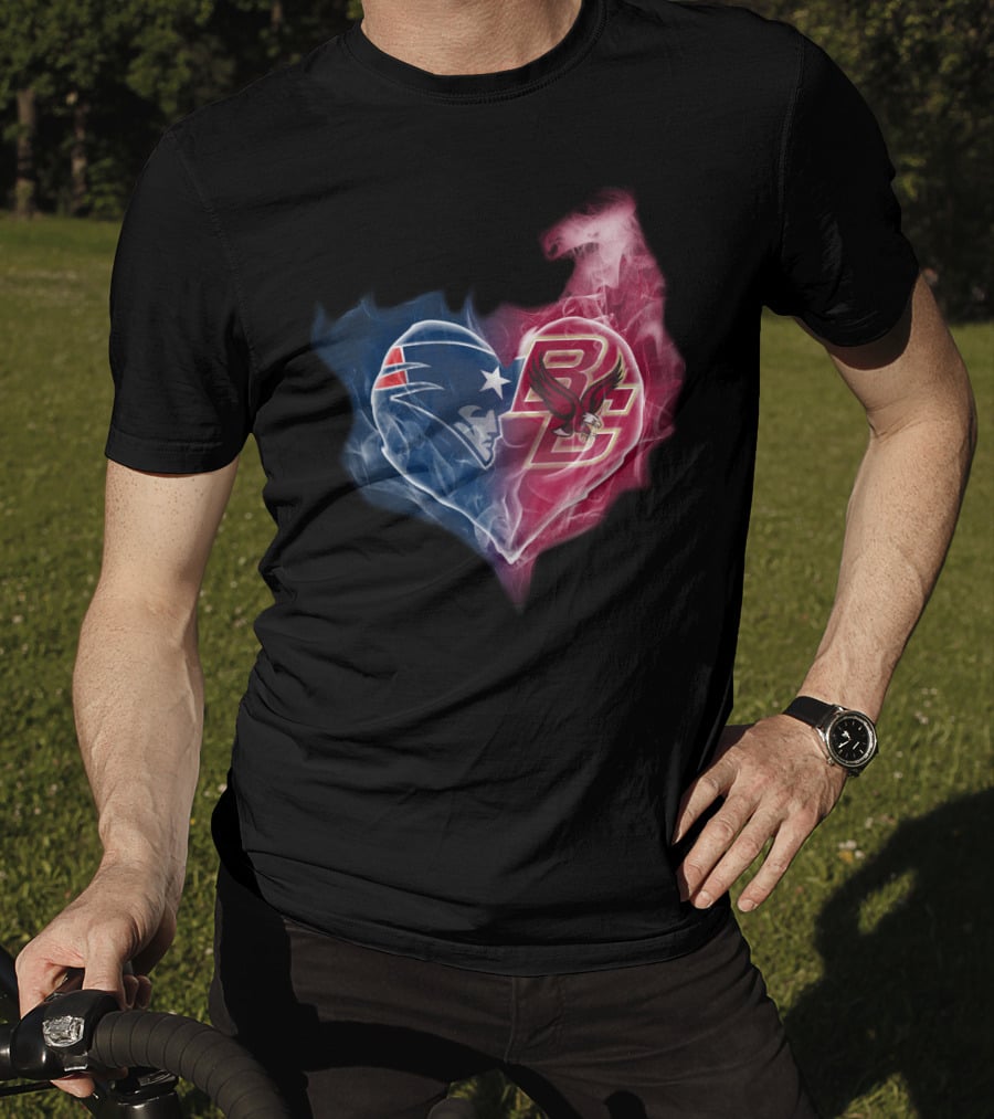 Patriots Boston College Eagles Heart Logo Fusion T-Shirt
