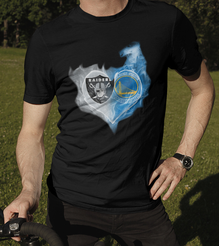 Raiders Golden State Warriors Heart Fusion T-Shirt