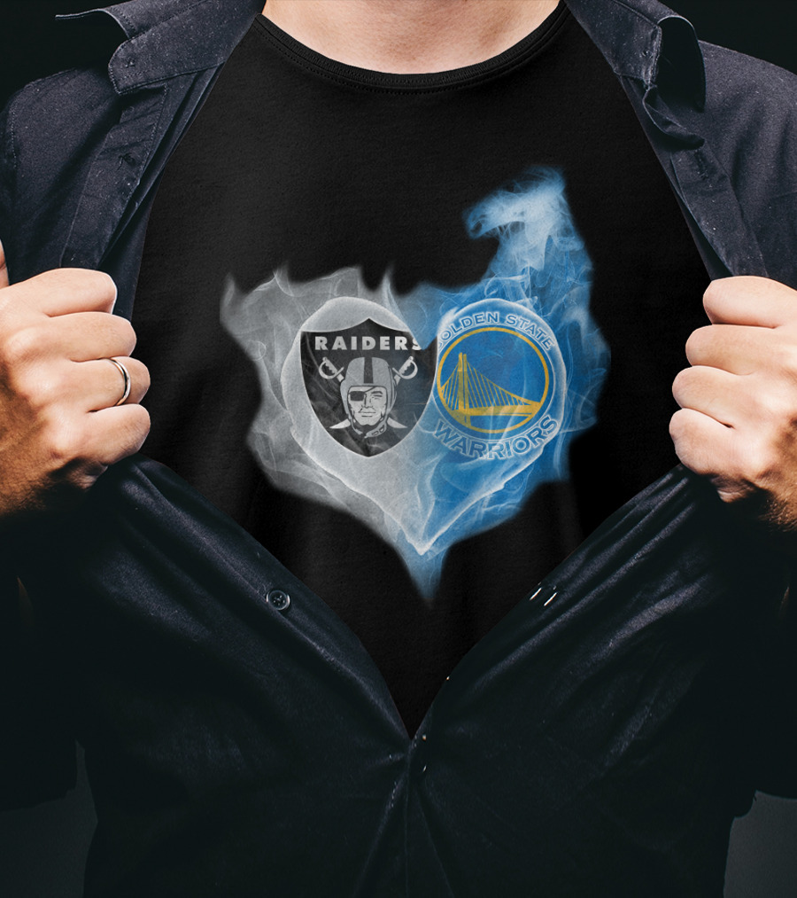 Raiders Golden State Warriors Heart Fusion T-Shirt