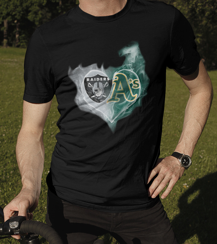 Raiders A's Heart Smoke T-Shirt
