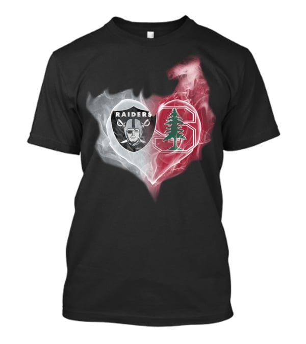 Raiders Stanford Cardinal Heart Emblem Fusion T-Shirt