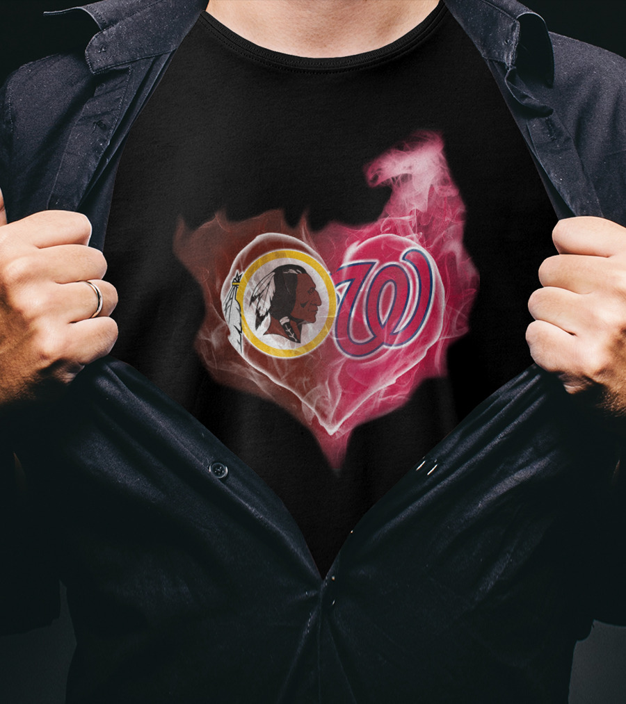 Redskins Nationals Heart Logo Fusion T-Shirt