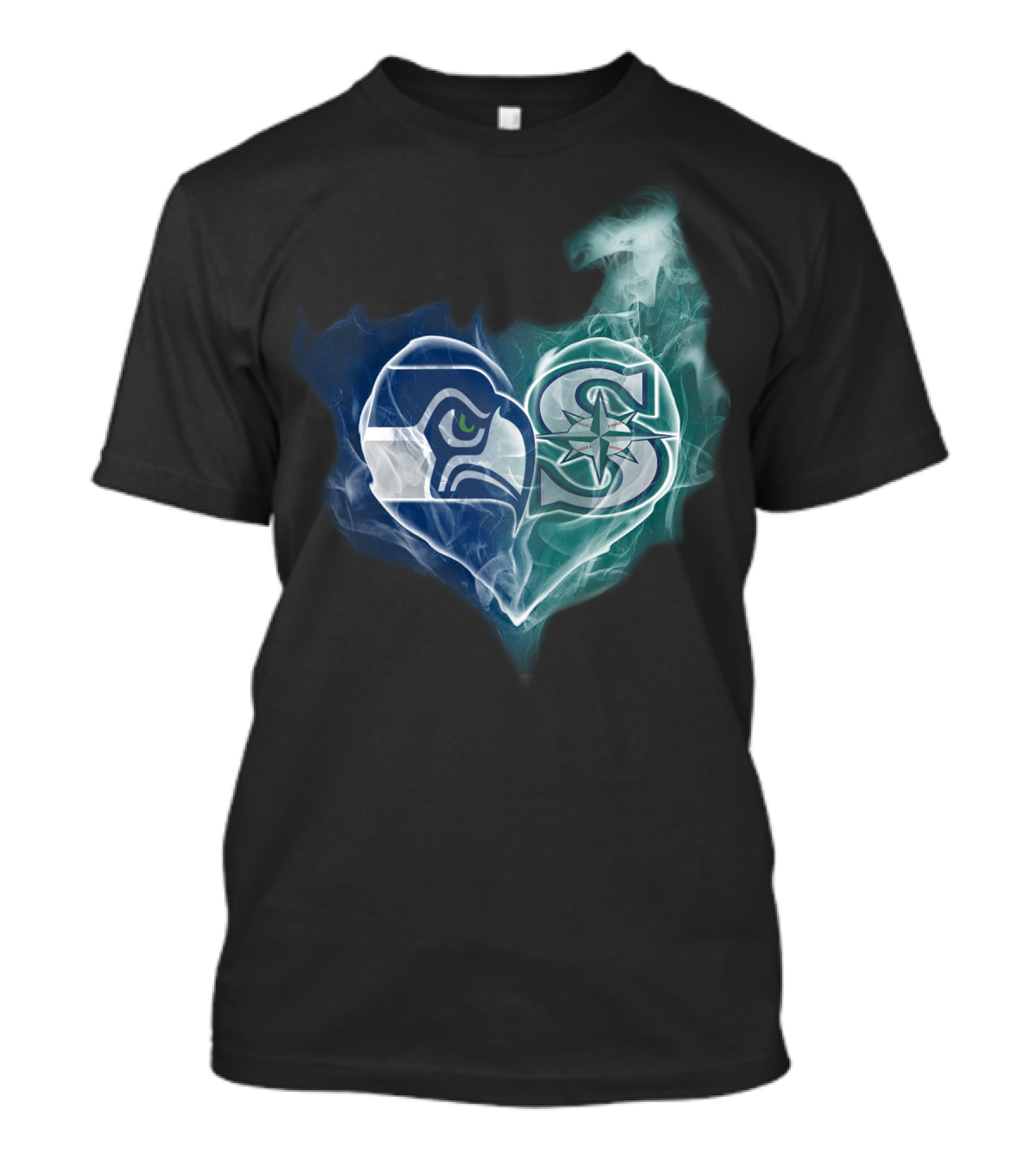 Seahawks Mariners Heart Emblem T-Shirt