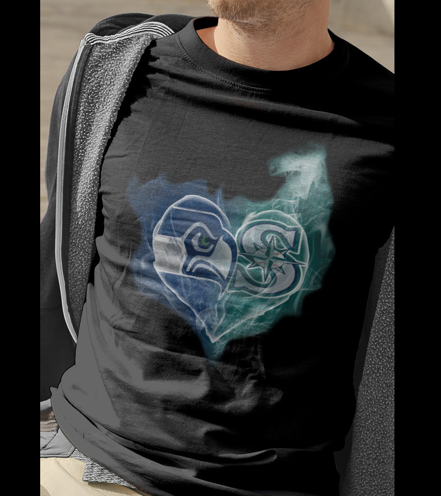 Seahawks Mariners Heart Emblem T-Shirt
