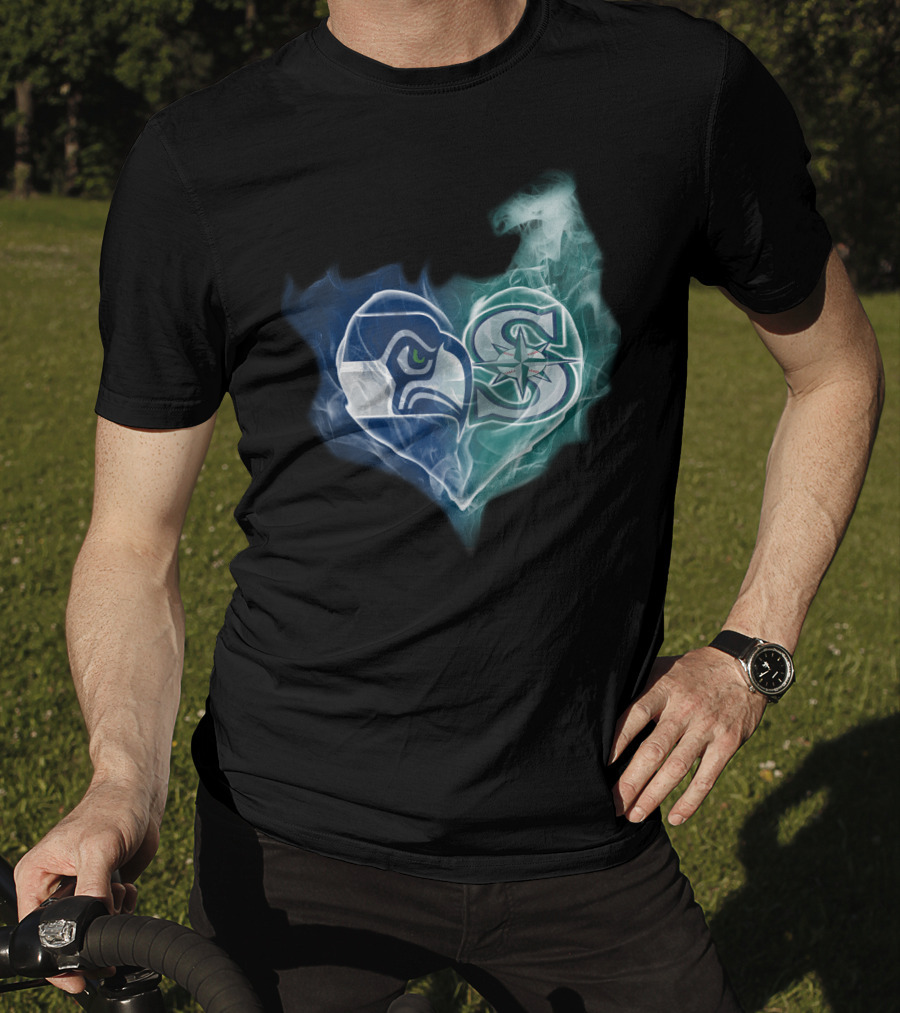 Seahawks Mariners Heart Emblem T-Shirt