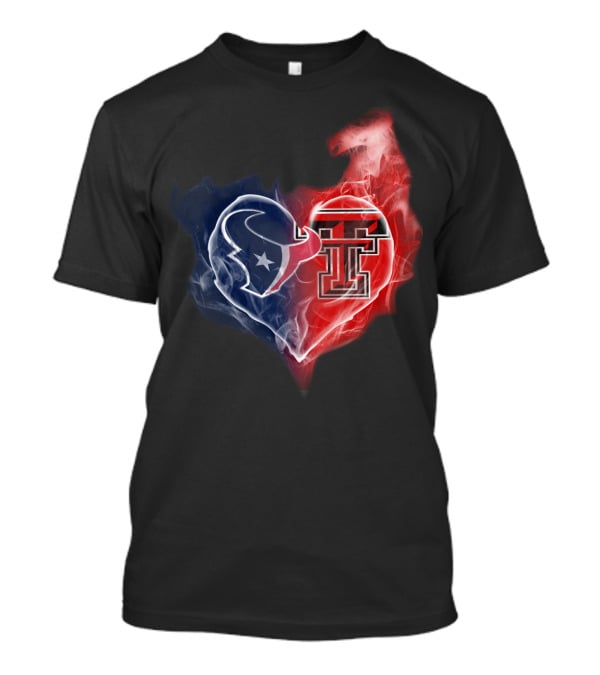 Texas Tech Red Raiders Houston Texans Heart T-Shirt