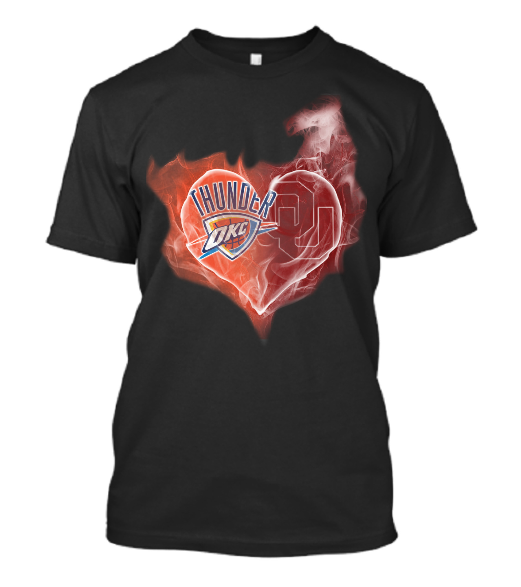 Thunder OKC Heart Oklahoma Sooners OU T-Shirt
