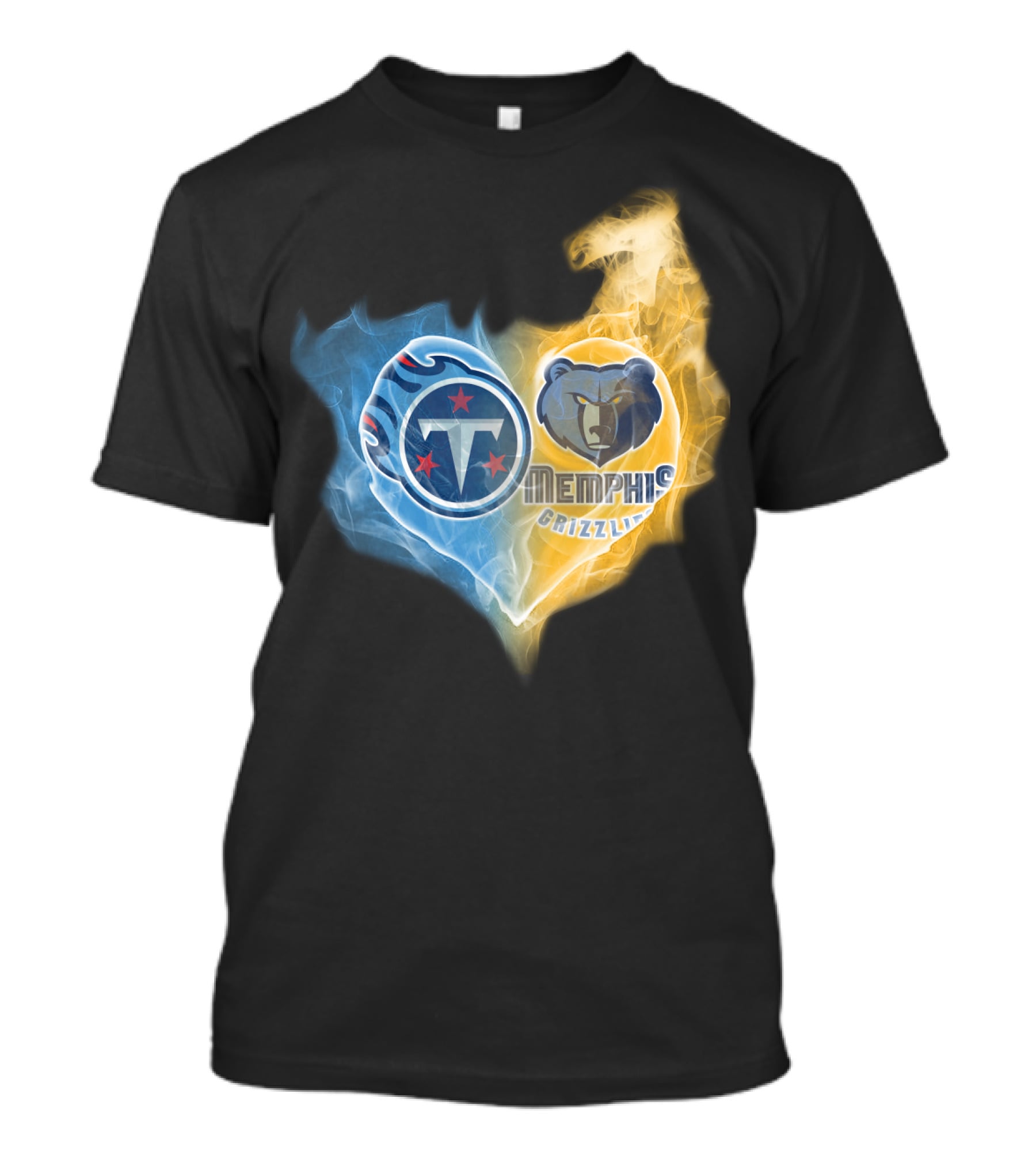 Tennessee Titans Memphis Grizzlies Heart Fusion T-Shirt