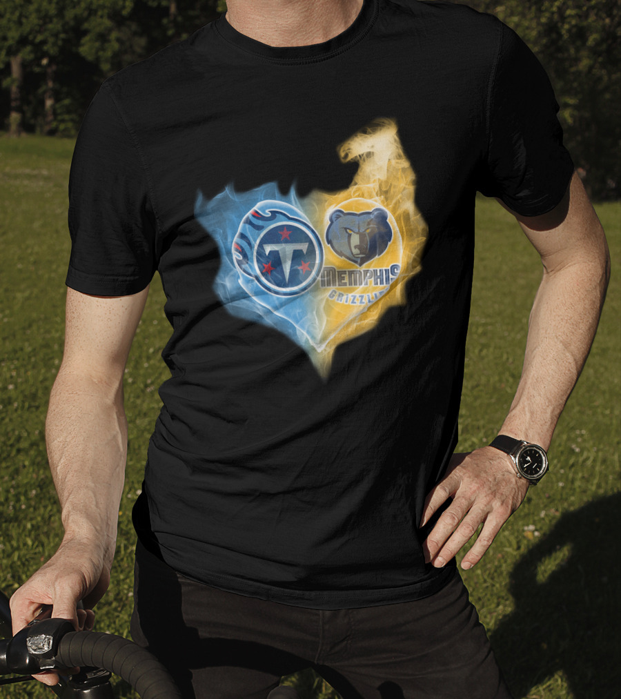 Tennessee Titans Memphis Grizzlies Heart Fusion T-Shirt