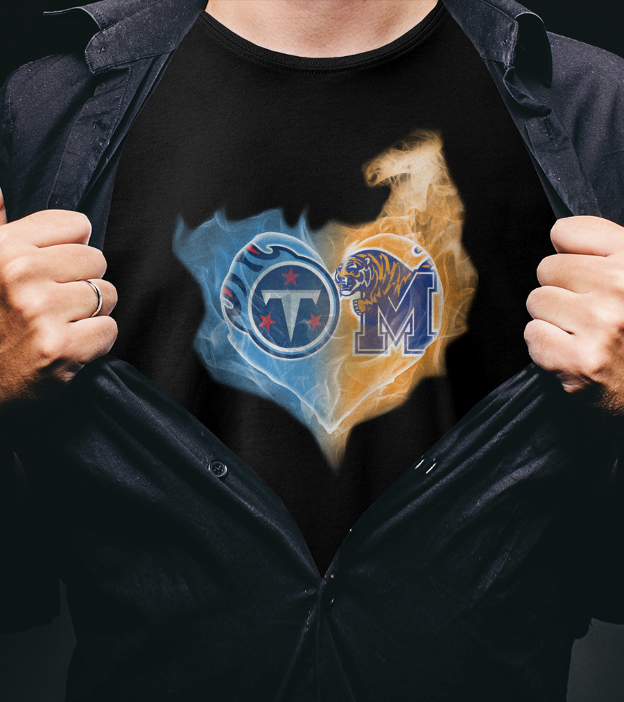 Titans Memphis Tigers Heart T-Shirt