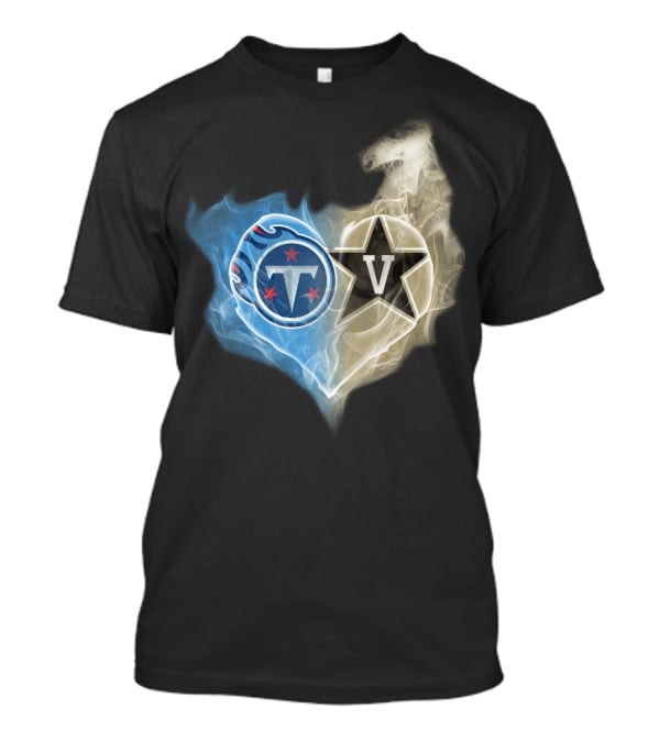 Tennessee Titans Vanderbilt Commodores Smoke Heart Fusion T-Shirt