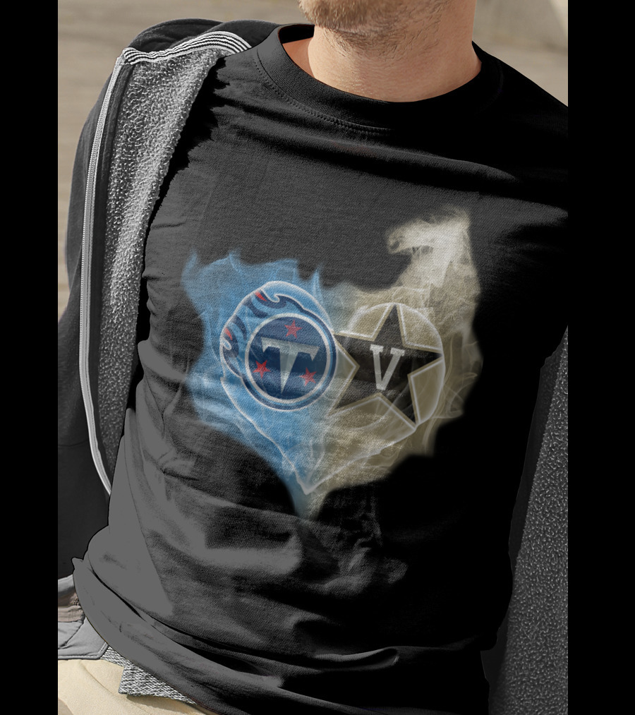 Tennessee Titans Vanderbilt Commodores Smoke Heart Fusion T-Shirt