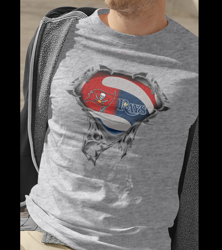 Buccaneers Rays Superhero Torn T-Shirt