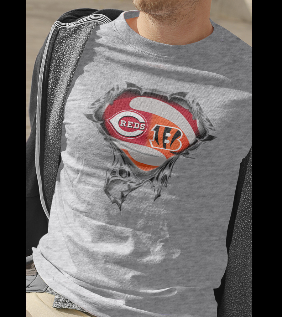 Cincinnati Reds Bengals Logo Mashup T-Shirt