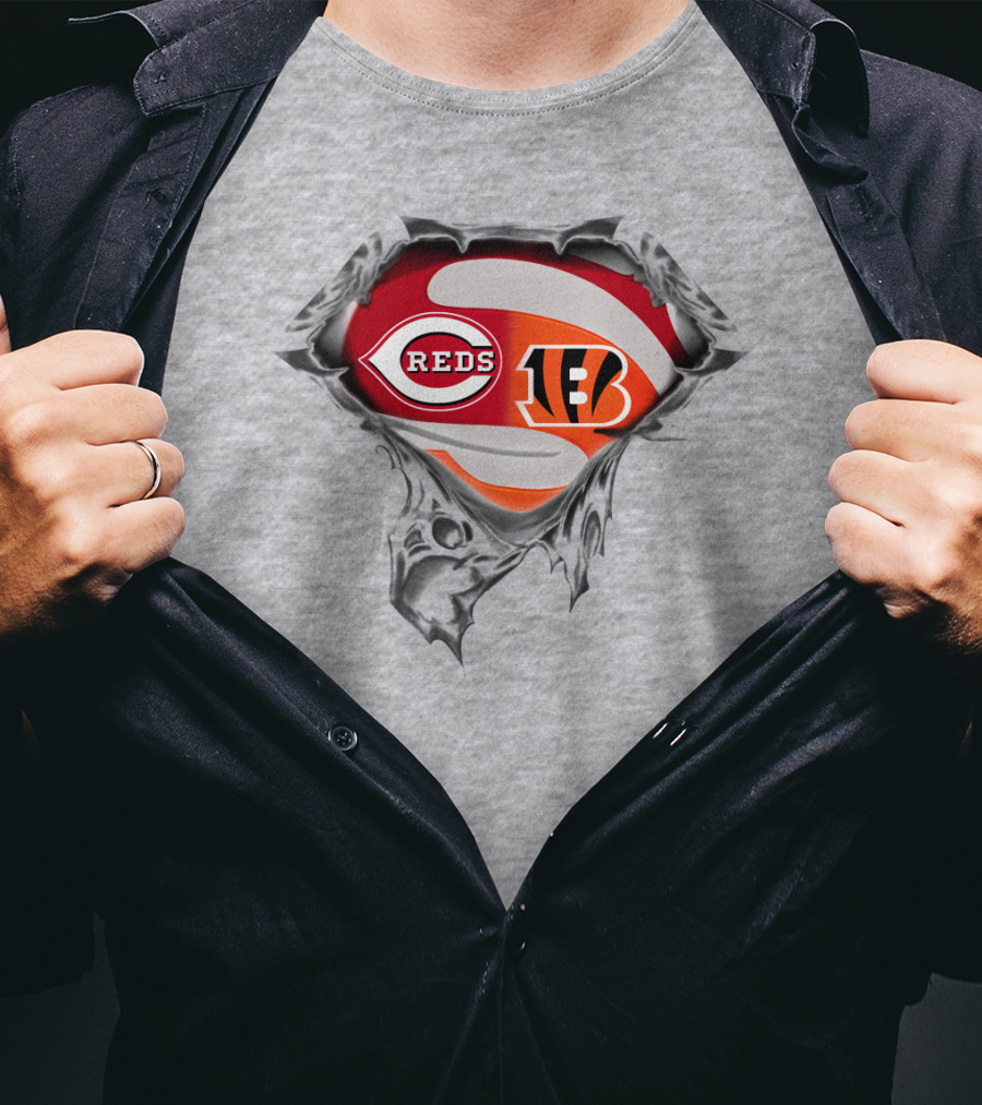 Cincinnati Reds Bengals Logo Mashup T-Shirt