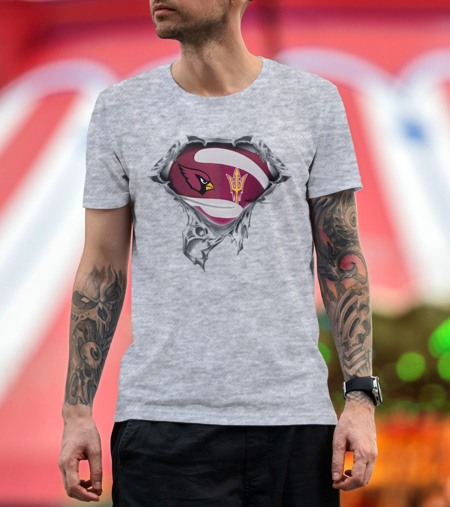 Cardinals Arizona State Logo Mashup Superhero T-Shirt