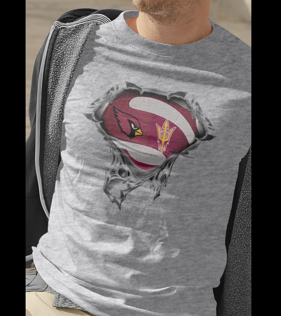 Cardinals Arizona State Logo Mashup Superhero T-Shirt