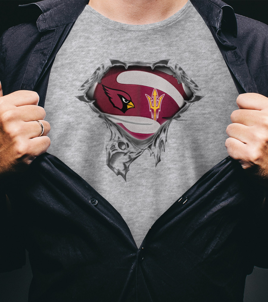 Cardinals Arizona State Logo Mashup Superhero T-Shirt