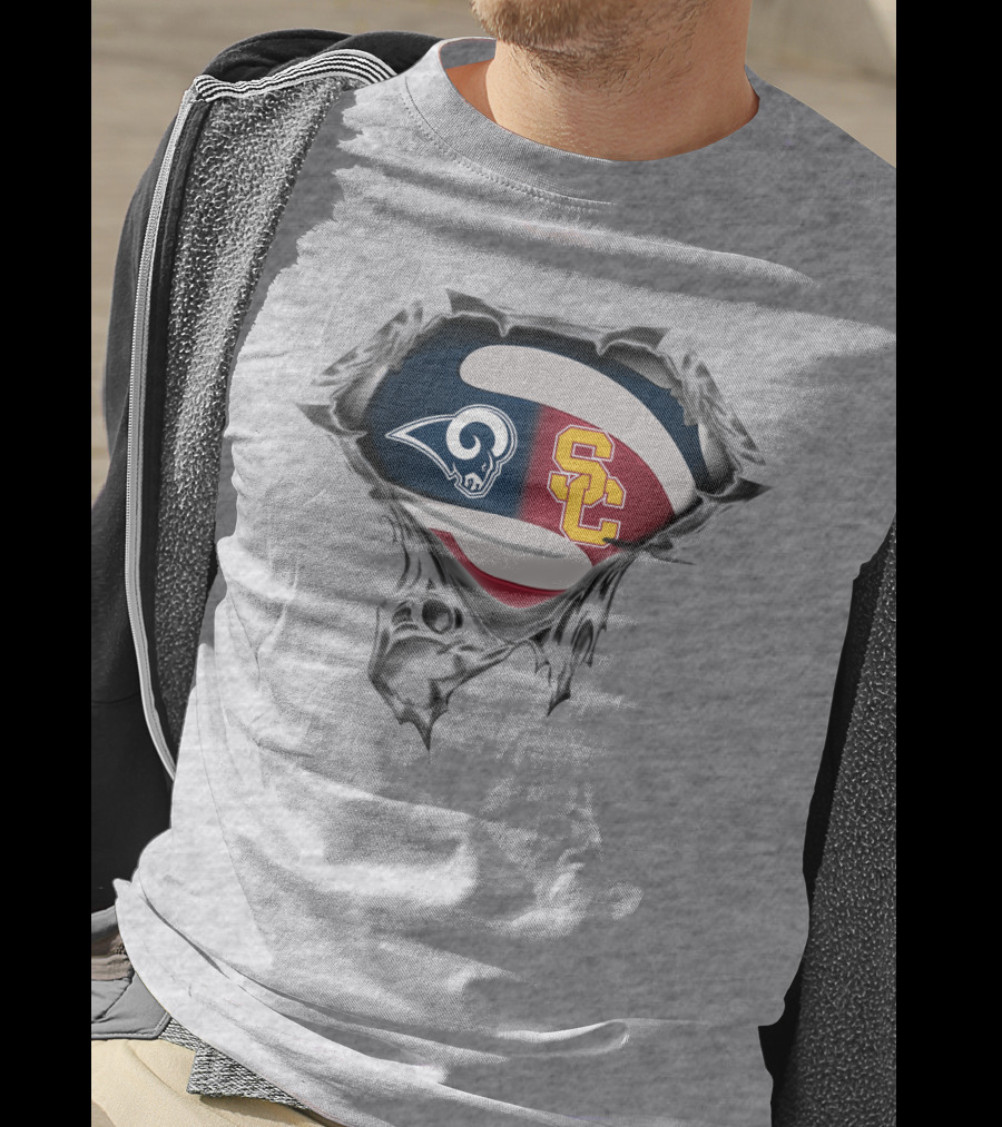 Rams Sc Trojan Logo Rip Effect T-Shirt