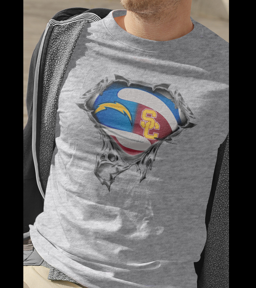 Chargers Usc Trojans Football Hybrid T-Shirt