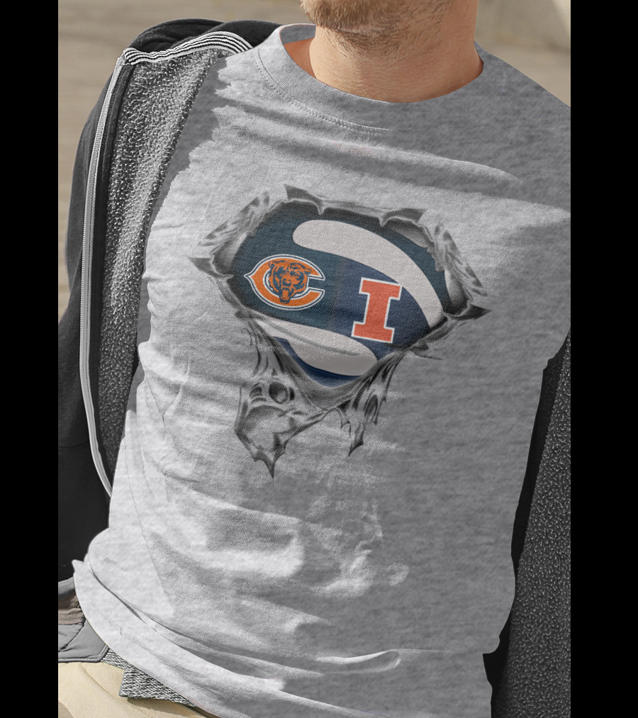 Bears Fighting Illini Logo Mashup T-Shirt