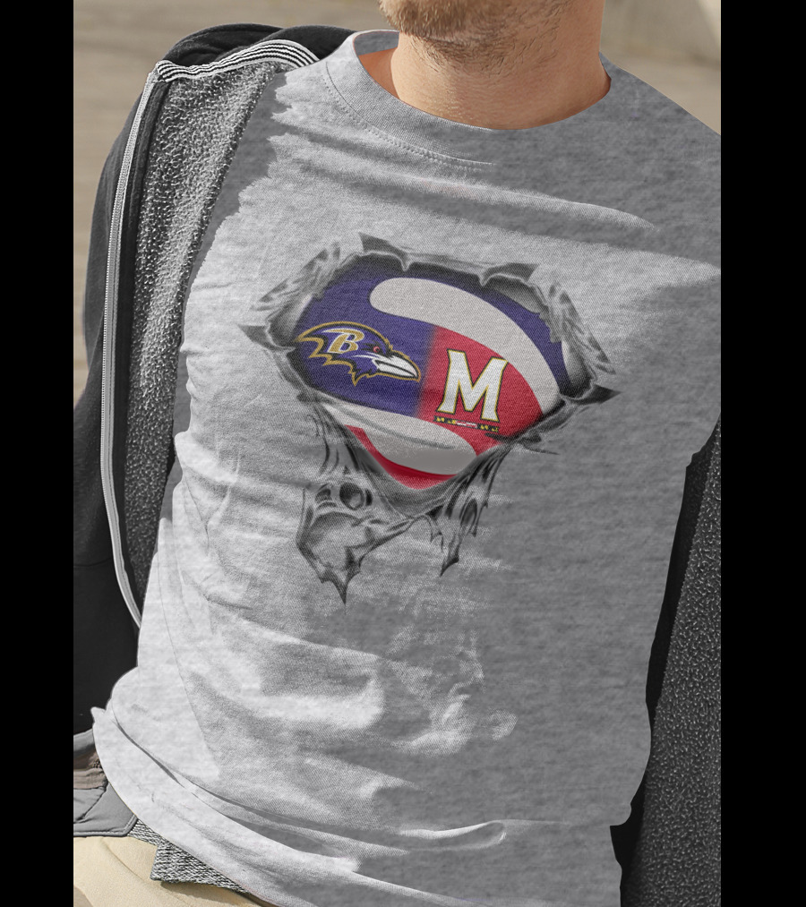 Baltimore Ravens Maryland Terrapins Crossover Super T-Shirt