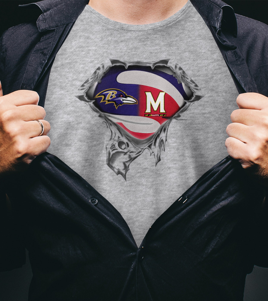 Baltimore Ravens Maryland Terrapins Crossover Super T-Shirt