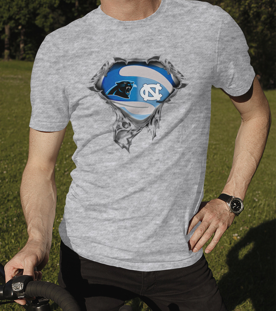 Carolina Panthers Tar Heels Nc Logo Mashup T-Shirt