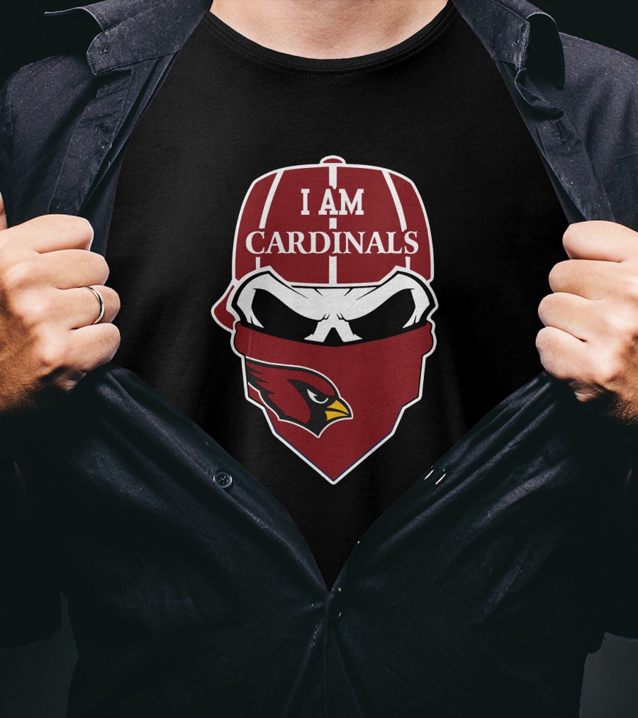 I Am Cardinals Arizona Cardinals Skull T-Shirt
