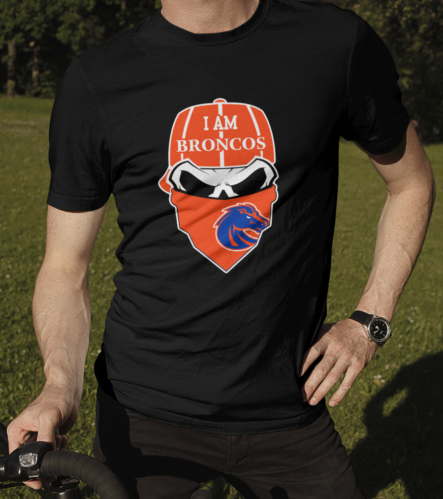 I Am Broncos Boise State Broncos Skull Sports T-Shirt