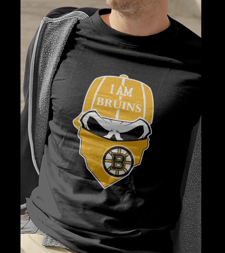 I Am Bruins Boston Bruins Skull T-Shirt