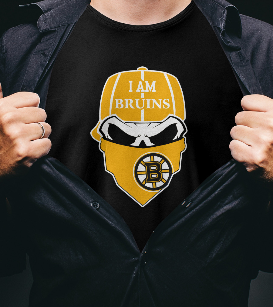 I Am Bruins Boston Bruins Skull T-Shirt
