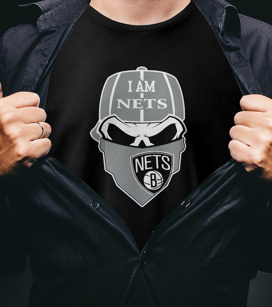 I Am Nets Brooklyn Nets Skull Logo B T-Shirt