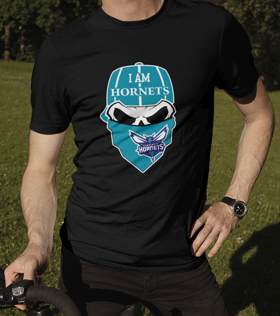 I Am Hornets Charlotte Hornets Skull T-Shirt