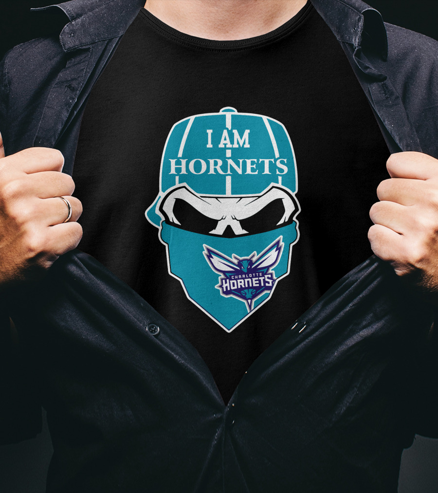 I Am Hornets Charlotte Hornets Skull T-Shirt