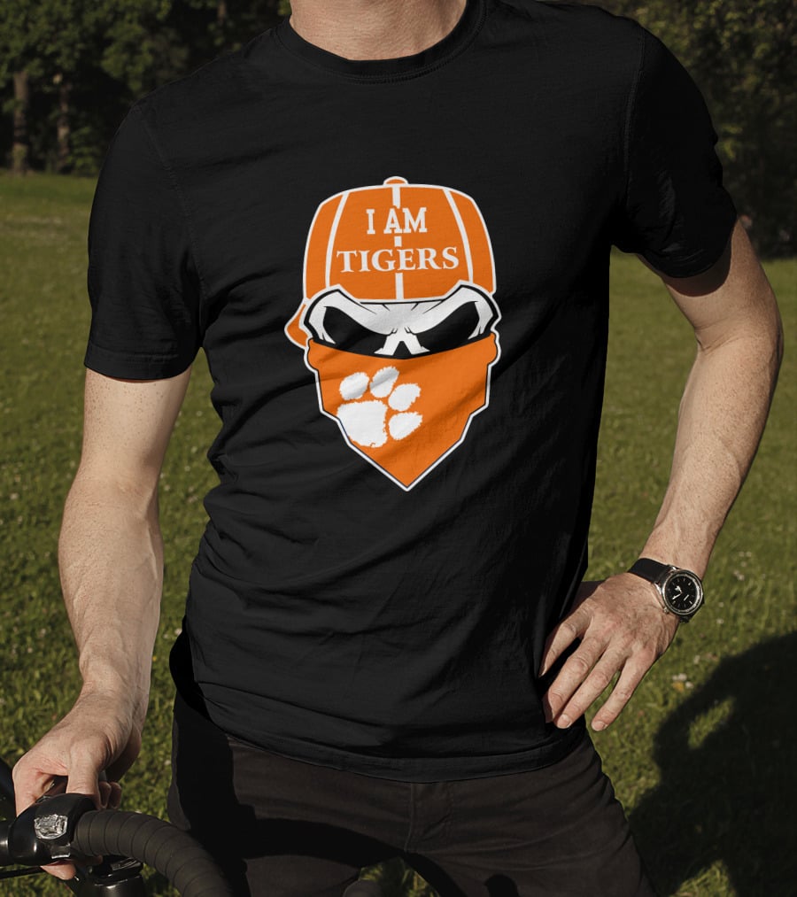 Clemson Tigers I Am Tigers Skull Paw T-Shirt