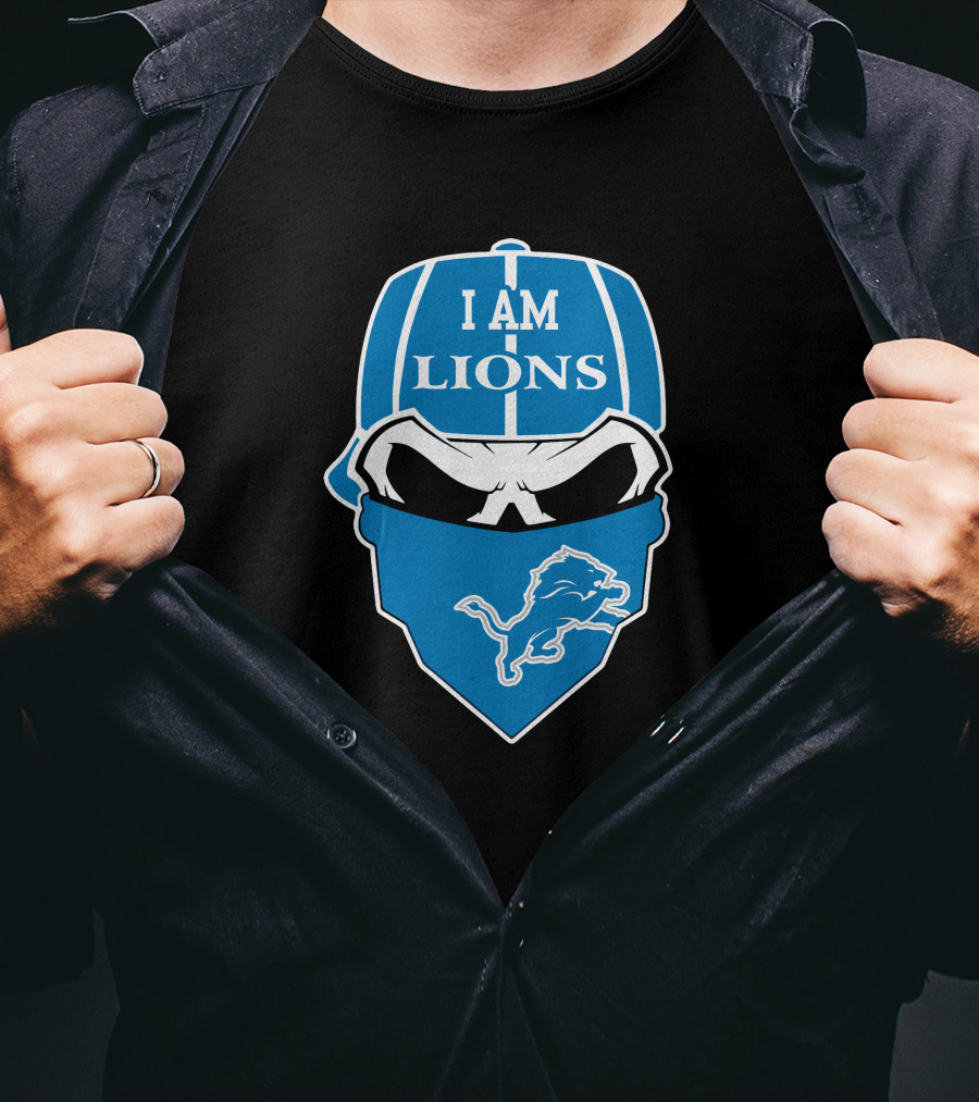 I Am Lions Detroit Lions Skull 1 T-Shirt