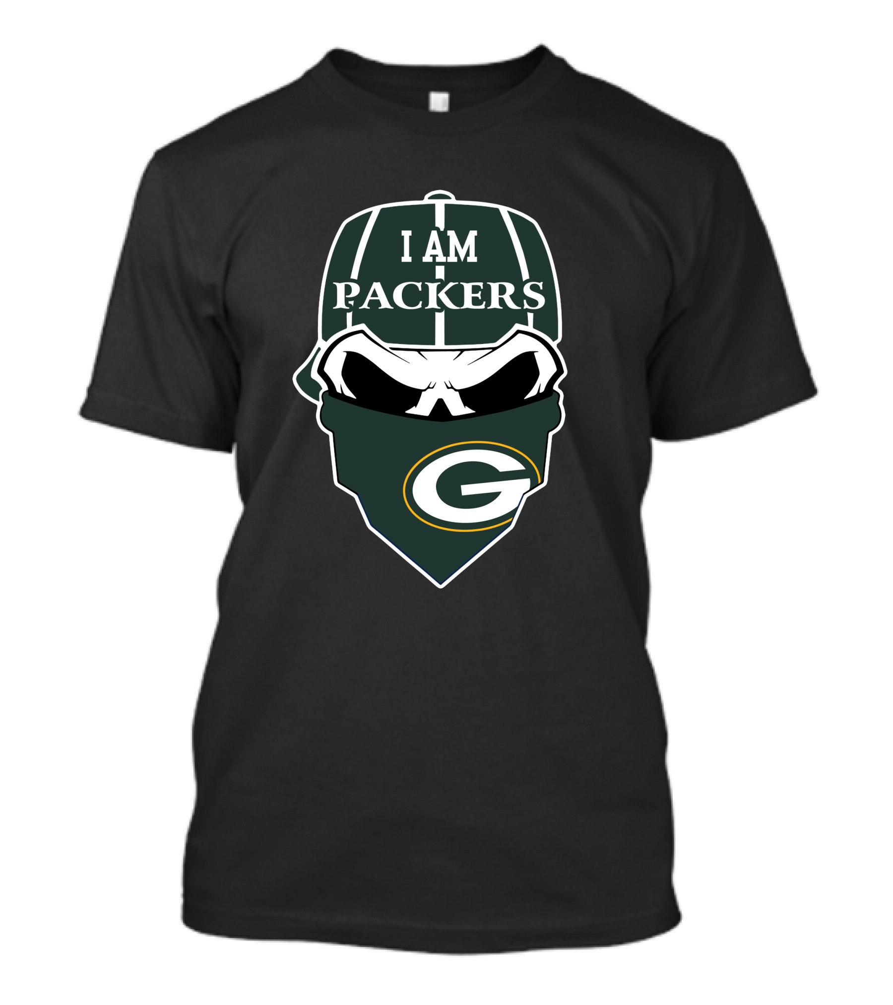 I Am Packers Green Bay Skull T-Shirt