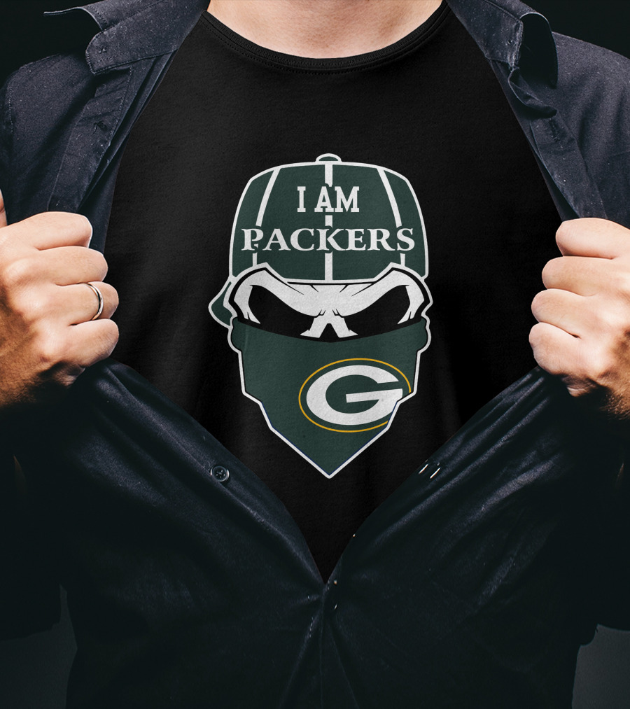 I Am Packers Green Bay Skull T-Shirt
